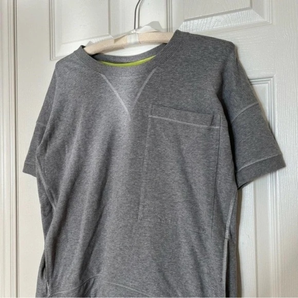 Lululemon Heathered Grey Short Sleeve Mudra Sweatshirt Oversized Sweater - Sz 6* - Picture 6 of 15